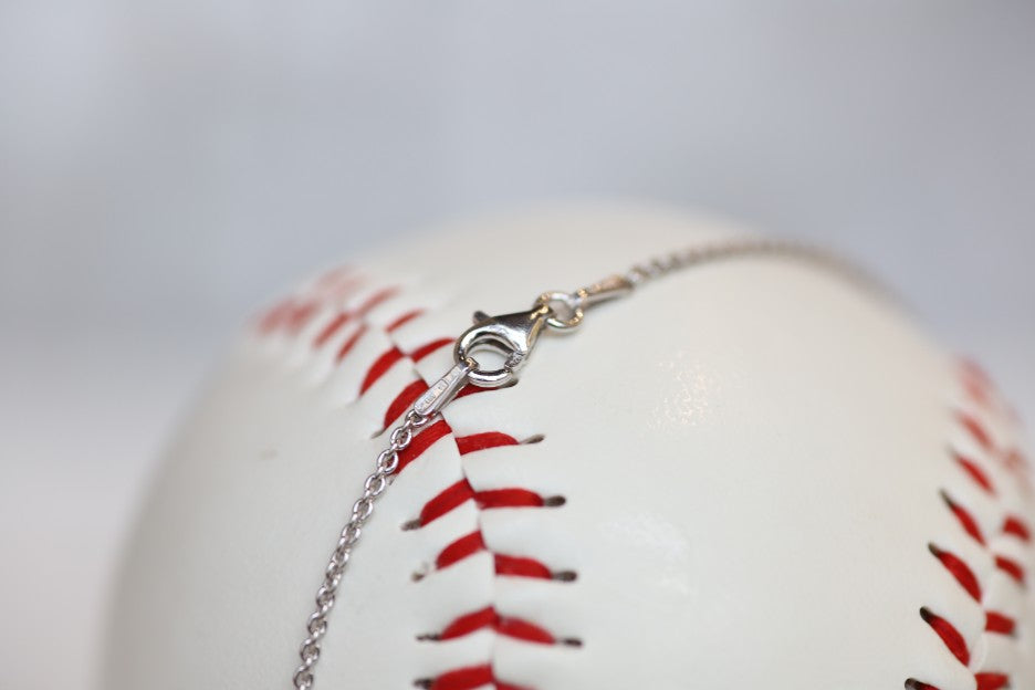Coach Baseball Heart Pendant in Sterling Silver, Gift, Engraved