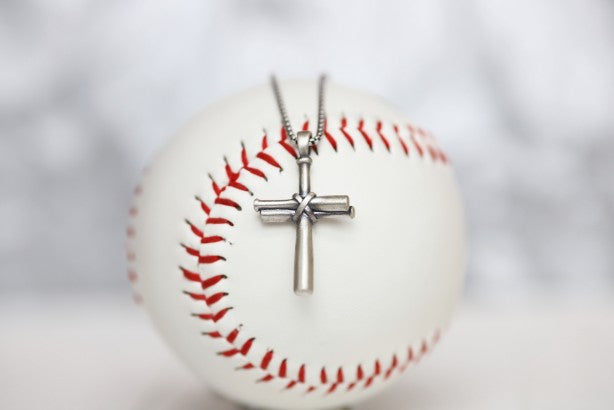 Medium Baseball Cross Necklace