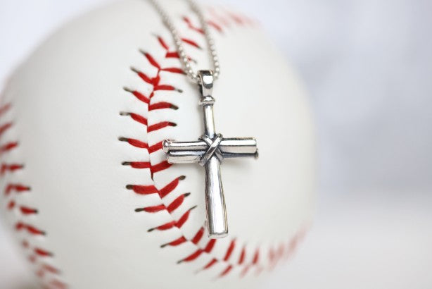 Medium Baseball Cross Necklace