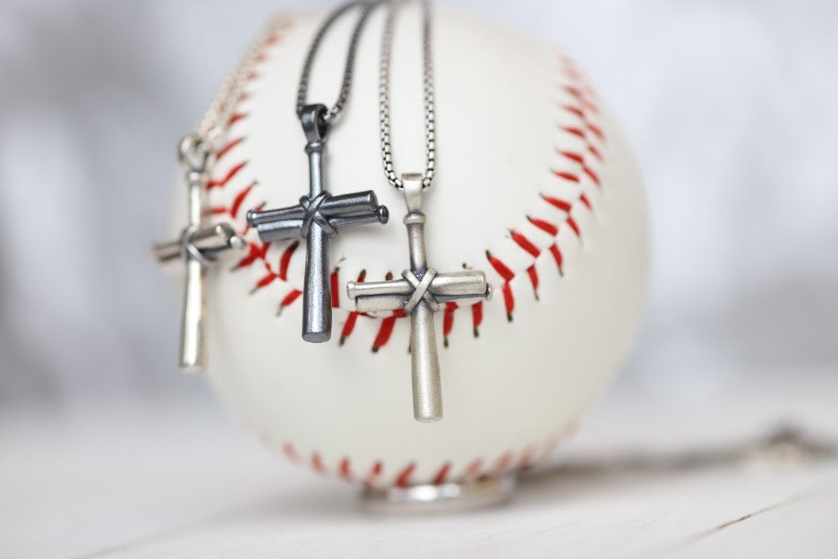 Gold Black Enameled Gripped Baseball Bat Cross Necklace | All In Faith |  Reviews on Judge.me