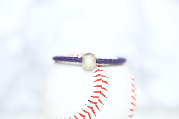 Women's Leather Baseball Bracelet