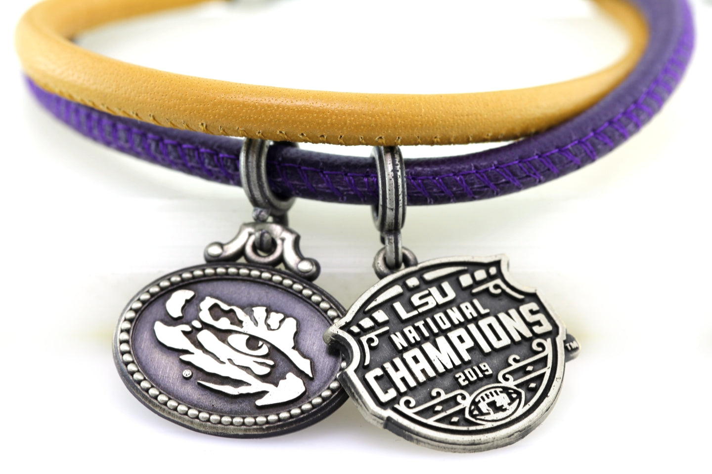 LSU National Champions Double Wrap Coin Bracelet
