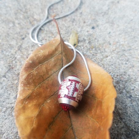 Mississippi State Bulldogs Sterling Silver Football Pendant
