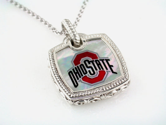 Ohio State Cushion Mother of Pearl Pendnat